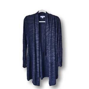 Calvin Klein Black Mesh Open Cardigan Size S Long Lightweight Mob wife Glam